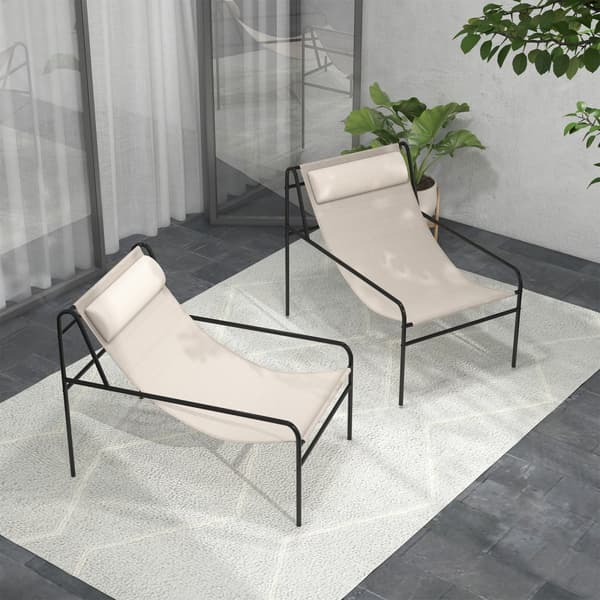 Utomhusloungefåtölj, 37x24.5x30 tum, Beige