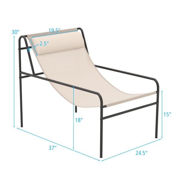 Utomhusloungefåtölj, 37x24.5x30 tum, Beige
