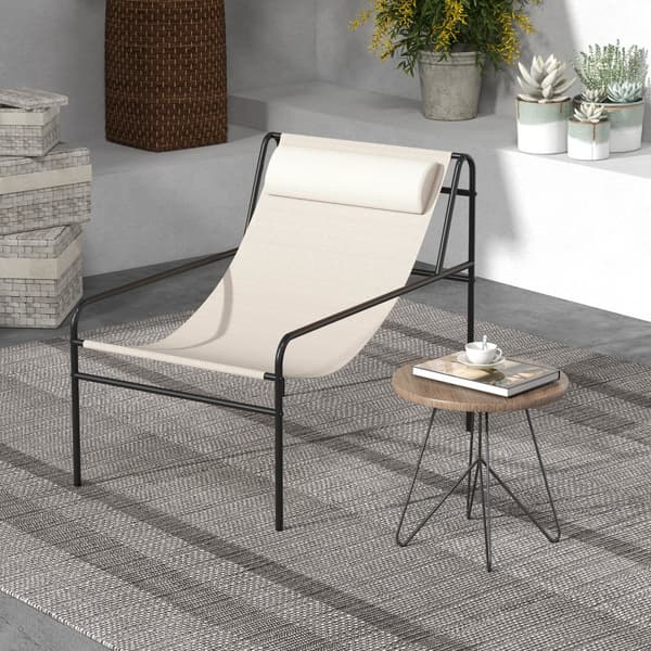 Utomhusloungefåtölj, 37x24.5x30 tum, Beige