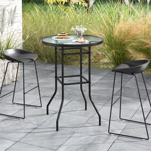 Terrasse Bar Bord, 27x27x38 tommer, Sort