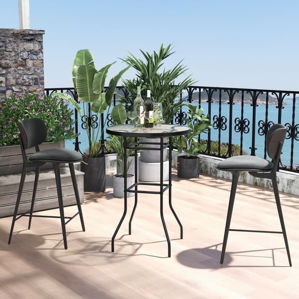 Terrasse Bar Bord, 27x27x38 tommer, Sort