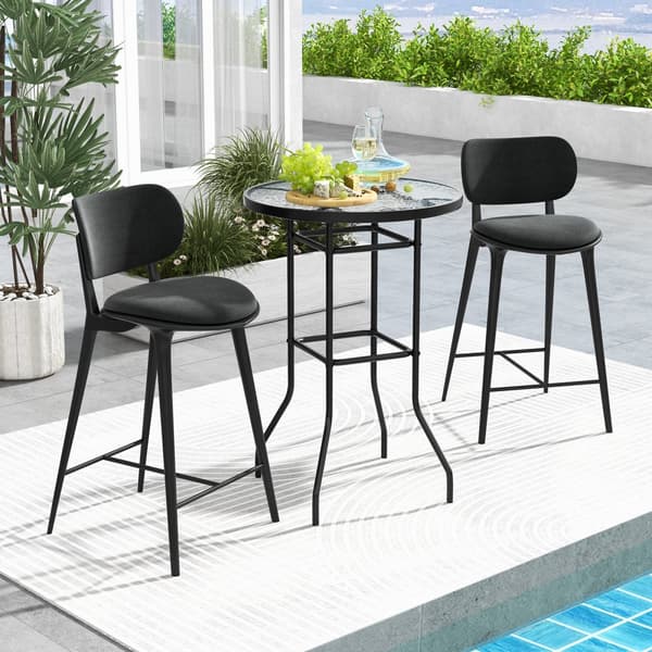 Terrasse Bar Bord, 27x27x38 tommer, Sort