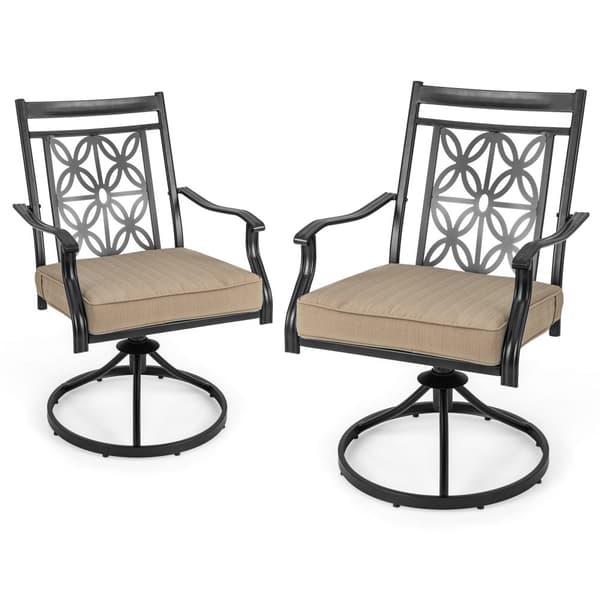 Patio Swivel Chairs, 27,5x23,5x36 tuumaa, Musta