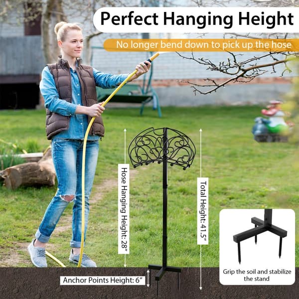 Slangeholder, 16x7x42 tommer, Sort