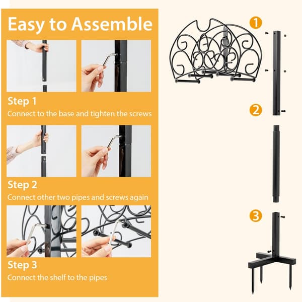 Slangeholder, 16x7x42 tommer, Sort