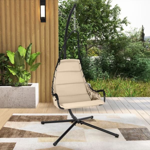 Gyngestol, 105x101x206 cm, 82x65x123 cm, Beige Sort