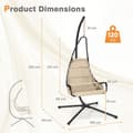 Miniatyrbillede 5 af 8: Gyngestol, 105x101x206 cm, 82x65x123 cm, Beige Sort