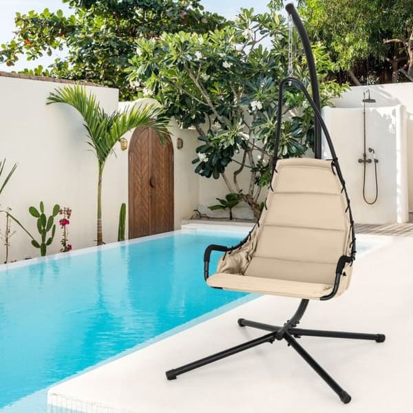 Gyngestol, 105x101x206 cm, 82x65x123 cm, Beige Sort
