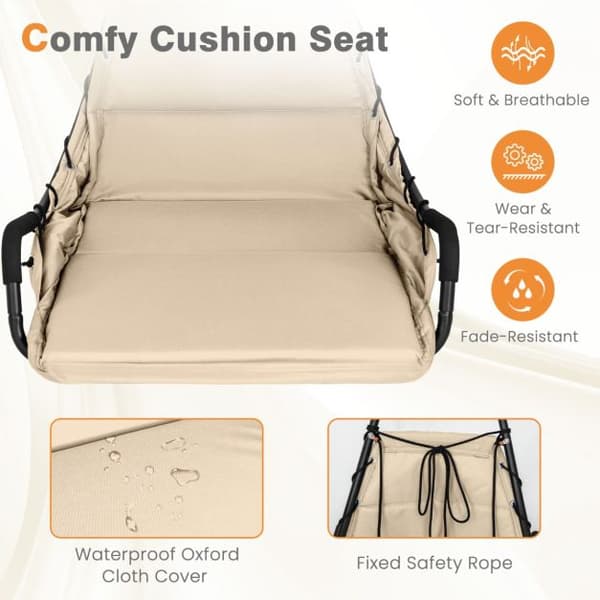 Gyngestol, 105x101x206 cm, 82x65x123 cm, Beige Sort