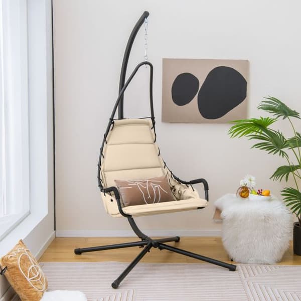 Gyngestol, 105x101x206 cm, 82x65x123 cm, Beige Sort