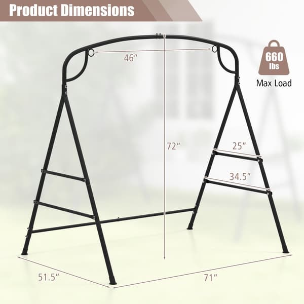 Terrasse Metal Gyngestativ, 83x45x69 cm, Sort