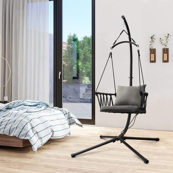 Riippuva keinutuoli, 42x39.5x77.5 tuumaa, Harmaa
