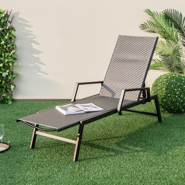 Ulkoiluistuin, 66"-76"x23"x13"-36.5", Ruskea, Musta