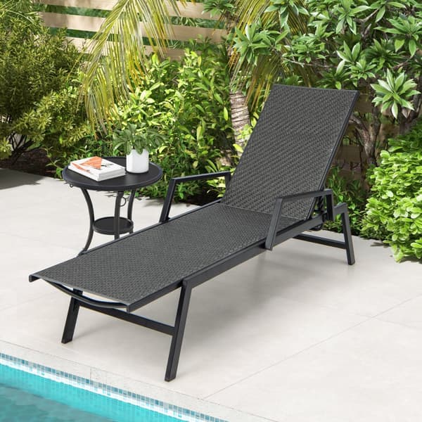 Ulkoiluistuin, 66"-76"x23"x13"-36.5", Ruskea, Musta