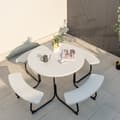 Miniatyrbillede 2 af 3: Picnicbordssæt, 75x30 tommer, Sort