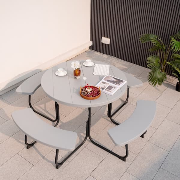 Udendørs picnicbordssæt, 75x30 tommer, Sort