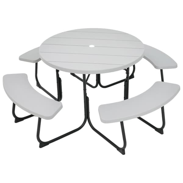 Udendørs picnicbordssæt, 75x30 tommer, Sort