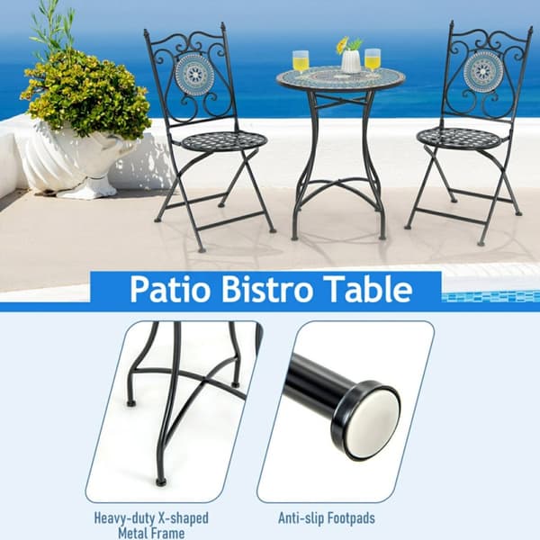Terrasse Bistro Sæt, 21,5x16,5x34 cm, Blå