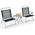Pikkukuva 3 / 8: Patio Folding Chair Set, 27,5x27x35,5 tuumaa, Musta/Hopea