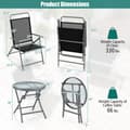 Pikkukuva 4 / 8: Patio Folding Chair Set, 27,5x27x35,5 tuumaa, Musta/Hopea