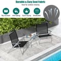 Pikkukuva 5 / 8: Patio Folding Chair Set, 27,5x27x35,5 tuumaa, Musta/Hopea