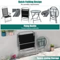 Pikkukuva 7 / 8: Patio Folding Chair Set, 27,5x27x35,5 tuumaa, Musta/Hopea