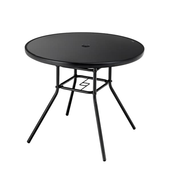Havebord til udendørs spisning, 34x28 tommer, Sort