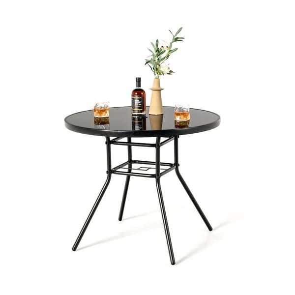 Havebord til udendørs spisning, 34x28 tommer, Sort