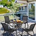 Miniatyrbillede 3 af 8: Metal Terrasse Gyngestol Sæt, 36x24.5x34 tommer, Sort