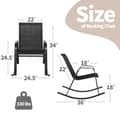 Miniatyrbillede 4 af 8: Metal Terrasse Gyngestol Sæt, 36x24.5x34 tommer, Sort
