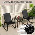 Miniatyrbillede 7 af 8: Metal Terrasse Gyngestol Sæt, 36x24.5x34 tommer, Sort