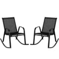 Miniatyrbillede 1 af 8: Metal Terrasse Gyngestol Sæt, 36x24.5x34 tommer, Sort