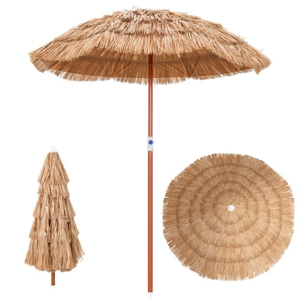 Terrasseparasol, 6x6,4 ft, Natur