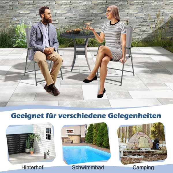 Patiotuolien setti, 24x23x38 tuumaa, harmaa