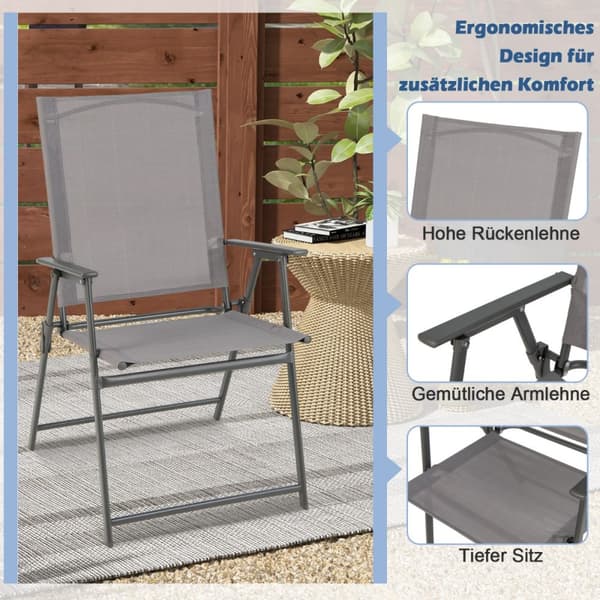 Patiotuolien setti, 24x23x38 tuumaa, harmaa