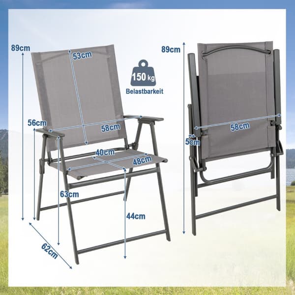 Patiotuolien setti, 24x23x38 tuumaa, harmaa