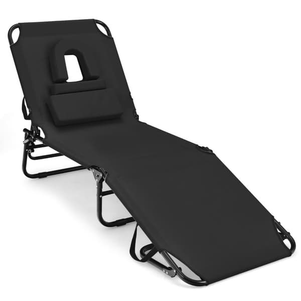 Rantatuoli, 63x142-194x92-37 cm, Musta