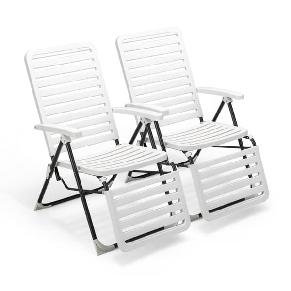 Patio Deck Chairs, 24.5x28.5 in, Valkoinen