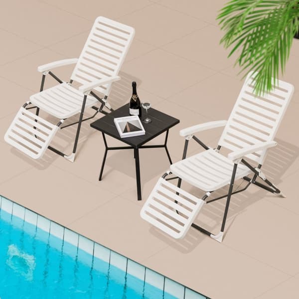Patio Deck Chairs, 24.5x28.5 in, Valkoinen