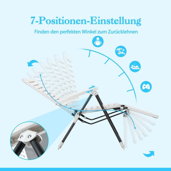 Patio Deck Chairs, 24.5x28.5 in, Valkoinen