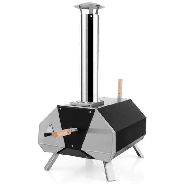 Utomhuspizzaugn, 51x38.5x83 cm, Svart Silver