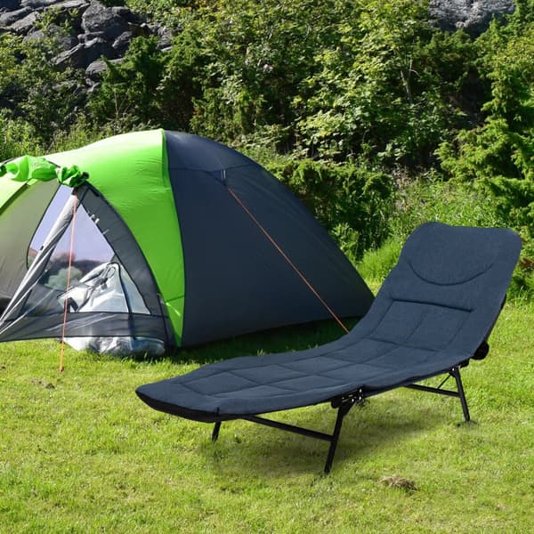 Sammenklappelig campingkøje, 194x64x29 cm, grå