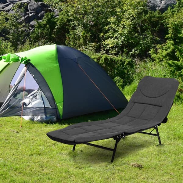 Sammenklappelig camping feltseng, 194x64x29 cm, Grå
