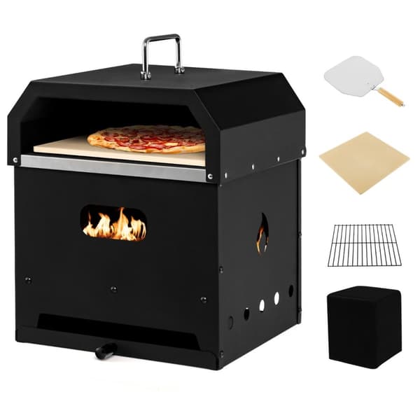 Udendørs Pizzaovn, 36x33.5x43.5 cm, Sort