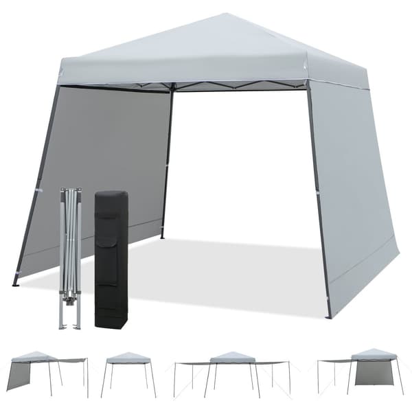 Pop-up Tält, Terrass 10x10FT, 118x118x100.39 tum, Grå