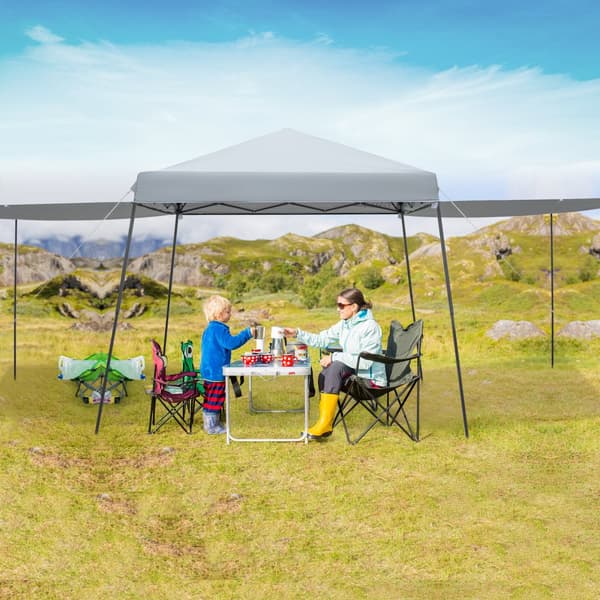 Pop-up Tält, Terrass 10x10FT, 118x118x100.39 tum, Grå