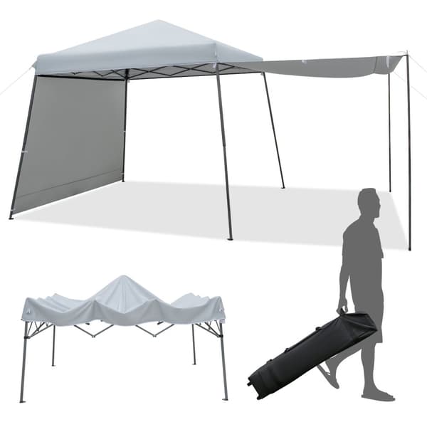 Pop-up Tält, Terrass 10x10FT, 118x118x100.39 tum, Grå