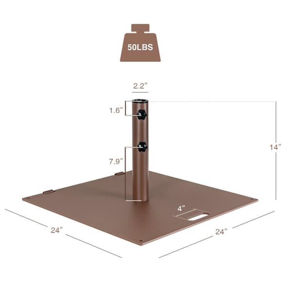 Uteparasollfot, 24x24x14 tum, Brun