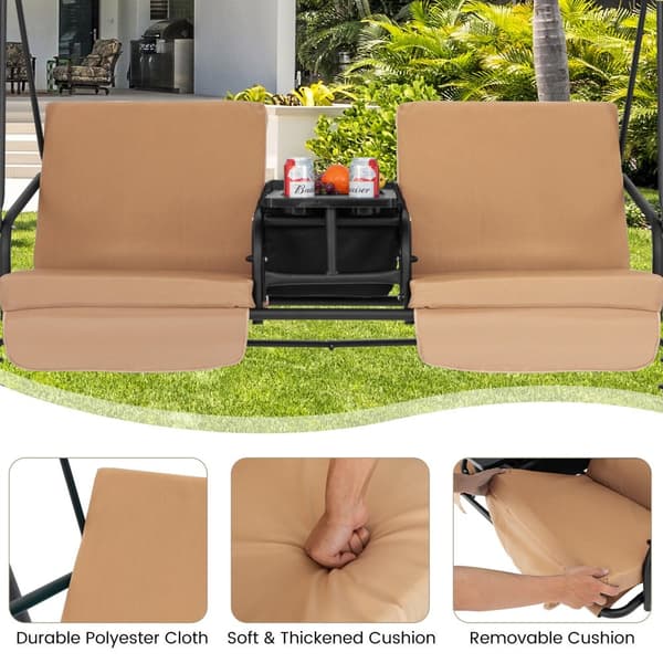 Patiokeinu tuoli, 71,5x49x63,5 tuumaa, Beige/Musta/Turkoosi