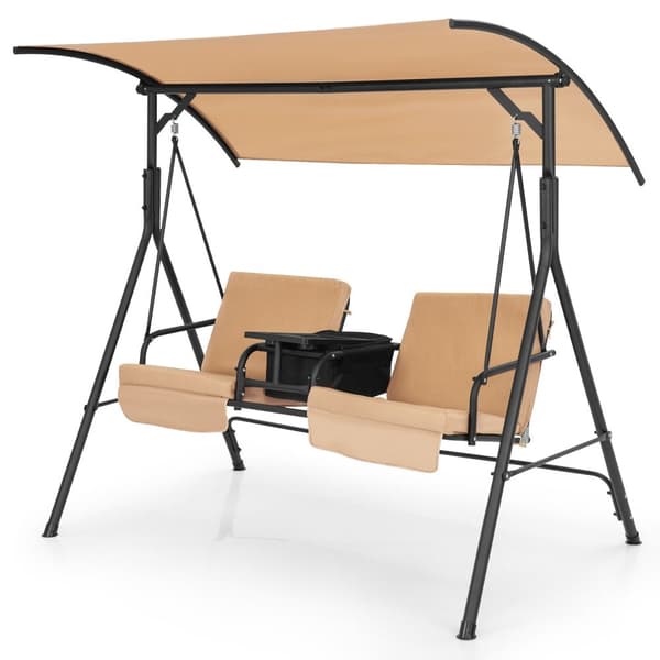Patiokeinu tuoli, 71,5x49x63,5 tuumaa, Beige/Musta/Turkoosi